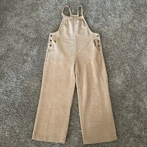 Brown Wide-Leg Overalls